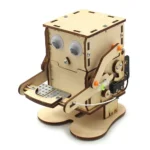Wooden robot kit for kids and students, ideal for STEM education, robotics projects, and science experiments, featuring gears, motors, and sensors for hands-on learning.