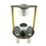 Educational electromagnet model with adjustable coil and metal base, ideal for science experiments and classroom demonstrations.