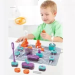Interactive science toy set for children with colorful components and electronic circuits.