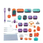 Complete science gadget set with educational tools, motors, sensors, and accessories for STEM learning and experiments. Perfect for kids and teens interested in science and engineering projects.