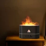 Modern aromatherapy diffuser with realistic flame effect, creating a cozy ambiance and visual interest in any space. Perfect for science-themed decor and educational settings.