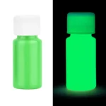 Small green bottle that glows in the dark, ideal for science experiments and educational toys.