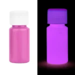 Pink glow-in-the-dark bottle that illuminates vividly in the dark, showcasing a fun and educational science gadget perfect for science decor and learning activities.
