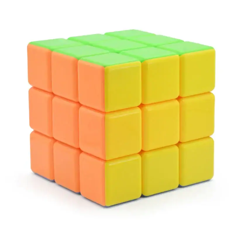 Rubik's Cube Puzzle Toy for Kids and Adults Colorful 3x3 Rubik's Cube puzzle toy with orange, yellow, and green stickers, ideal for brain teasers and educational activities.