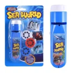 Sea World torch and projector toy for kids, featuring marine animals and underwater scenes. Perfect for educational play and exploring ocean life.