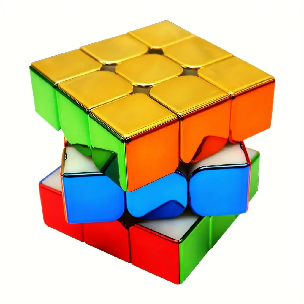 Colorful magnetic cube puzzle toy with interlocking pieces for educational and recreational use. Perfect for developing spatial skills and problem-solving abilities in children and adults.