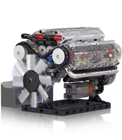 LEGO Technic engine model showcasing detailed mechanical parts and moving components, ideal for science education and STEM learning.