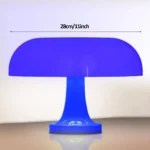 Vibrant blue LED table lamp with a sleek, modern design, perfect for science-themed decor or educational settings. Measures 28cm (11 inches) in width, ideal for desks or bedside tables.