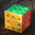 Educational toy cube featuring a colorful, 3D representation of the periodic table of elements for science learning and decoration.