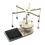 Solar-powered balance toy with colorful hanging balls for educational play.