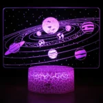 Illuminated 3D solar system night light displaying planets and stars, perfect for educational decor and space enthusiasts.