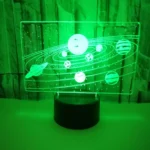 Illuminated 3D solar system night light with planets and orbit design, perfect for educational decor and space enthusiasts.