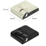 Portable mini projector with adjustable focus, compact size, and lightweight build for easy transport and versatile use.