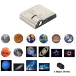 Compact space projector displaying planets, stars, and celestial objects for educational and decorative purposes.