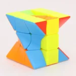 Colorful magnetic 3D puzzle cube for educational and brain-teasing fun, featuring vibrant blue, yellow, orange, and red pieces that interlock to form a complex geometric shape.