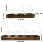 Glass Test Tubes with Wooden Stand for Science Experiments and Decor.