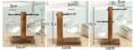 A laboratory-style science experiment setup featuring two glass flasks filled with clear liquid, mounted on a wooden stand with measurement markings, ideal for educational demonstrations.