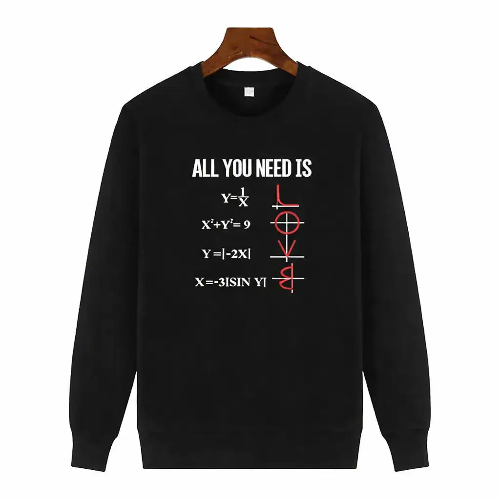 Pull algèbres Pull algèbres avec formules mathématiques et symbole de mathématiques en rouge sur sweat noir.