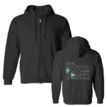 Veste à capuche zippée inspirée de Breaking Bad, avec design de la table périodique. Parfait pour les fans de la série et la décoration geek.