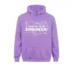 Purple hoodie with engineering-themed graphics and the text "Trust Me, I'm an Engineer" in white, featuring various engineering symbols and formulas.