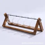 Glass Test Tube Rack with Six Test Tubes for Science Experiments.