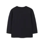 Black long-sleeve shirt for children, simple and comfortable clothing for everyday wear.