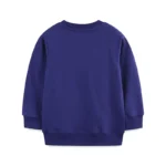 A plain blue sweatshirt designed for children, made from soft, durable fabric for everyday wear. Perfect for casual outings, school, or playtime, offering comfort and style.
