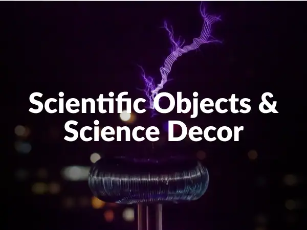 Close-up of a Tesla coil producing purple electrical sparks against a dark background, showcasing science decor and educational science gadgets.